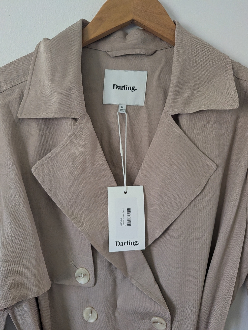 NWT! Darling Overcast Lightweight Belted Trench Coat In Tan M - Picture 7 of 12